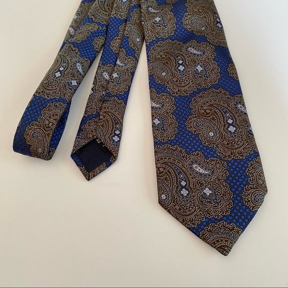 Ermenegildo Zegna Blue and Brown Tie - Picture 1 of 4